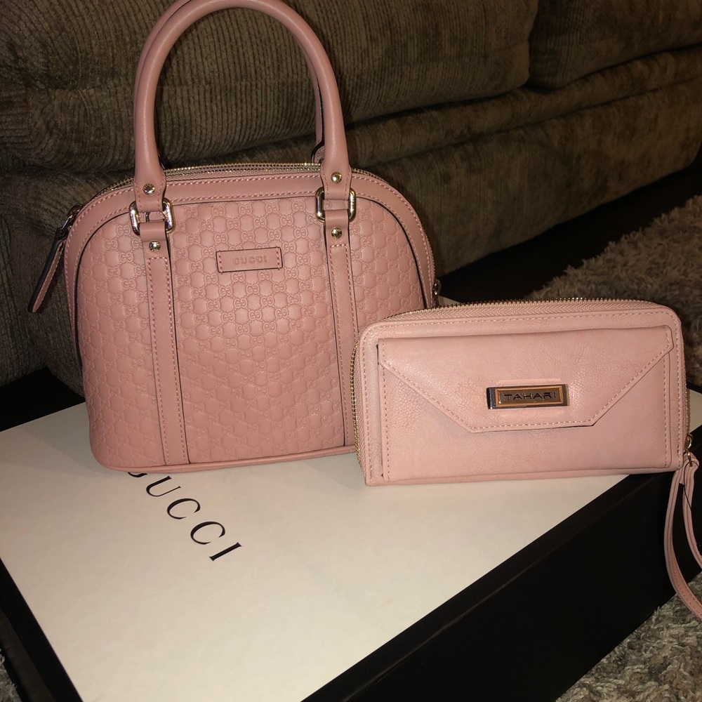 Limited edition Pink Gucci bag and Tahari wallet